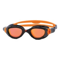Occhialini Zoggs Predator Flex Titanium Arancio Nero Con Lenti A Specchio Arancio