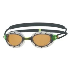 Occhialini Zoggs Predator Polarized Ultra Metallic Small Fit Nero Verde Con Lenti Polarizzate Marrone