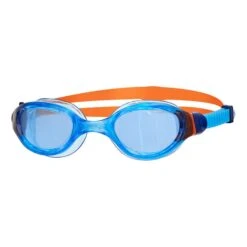 Occhialini Zoggs Phantom 2.0 Blu Arancione Con Lenti Trasparenti Blu Bambini