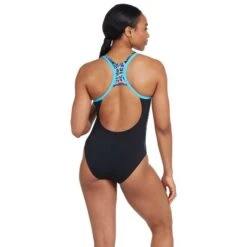 Costume Zoggs Atom Nero Blu Rosa Bianco Donna -Zoggs zg 462317 nami 005