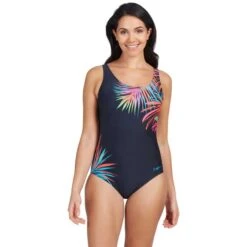 Costume Zoggs Adjustable Scoopback Blu Marino Rosa Arancio Donna -Zoggs zg 462318 maya 004