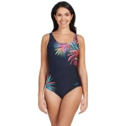 Costume Zoggs Adjustable Scoopback Blu Marino Rosa Arancio Donna -Zoggs zg 462318 maya 005