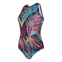 Costume Zoggs Crossback Maya Rosa Nero Arancio Donna