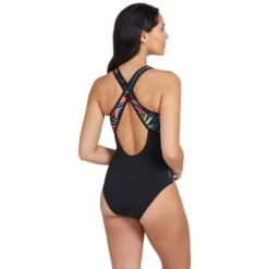 Costume Zoggs Crossback Maya Rosa Nero Arancio Donna -Zoggs zg 462320 maya 004