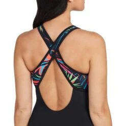 Costume Zoggs Crossback Maya Rosa Nero Arancio Donna -Zoggs zg 462320 maya 006