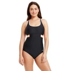 Costume Zoggs Dakota Nero Rosa Donna -Zoggs zg 462328 bkco 003