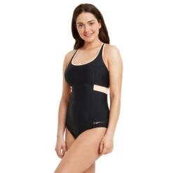 Costume Zoggs Dakota Nero Rosa Donna -Zoggs zg 462328 bkco 005