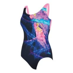 Costume Zoggs Hybrid Speedback Rosa Blu Donna