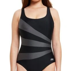 Costume Zoggs Sandon Nero Grigio Donna -Zoggs zg 462553 bk 005