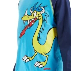 Maglia Da Nuoto Zoggs Zip Dragons Manica Lunga Blu Giallo Bambini -Zoggs zg 463626 drag 004